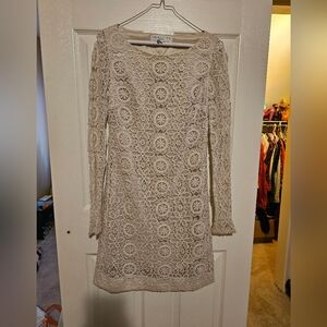 Cream Off-White Lace Trina Turk Dress sz 0